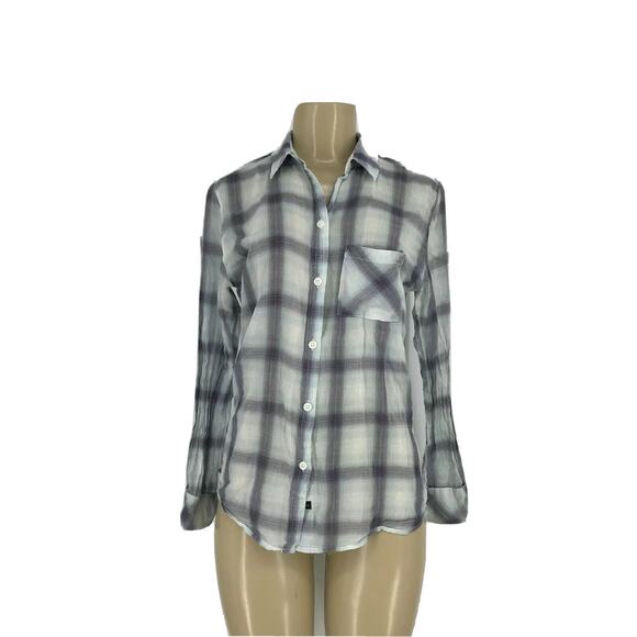 Rails Tops - Rails Small Women Button Up Shirt Cotton Long Sleeve Plaided CD21